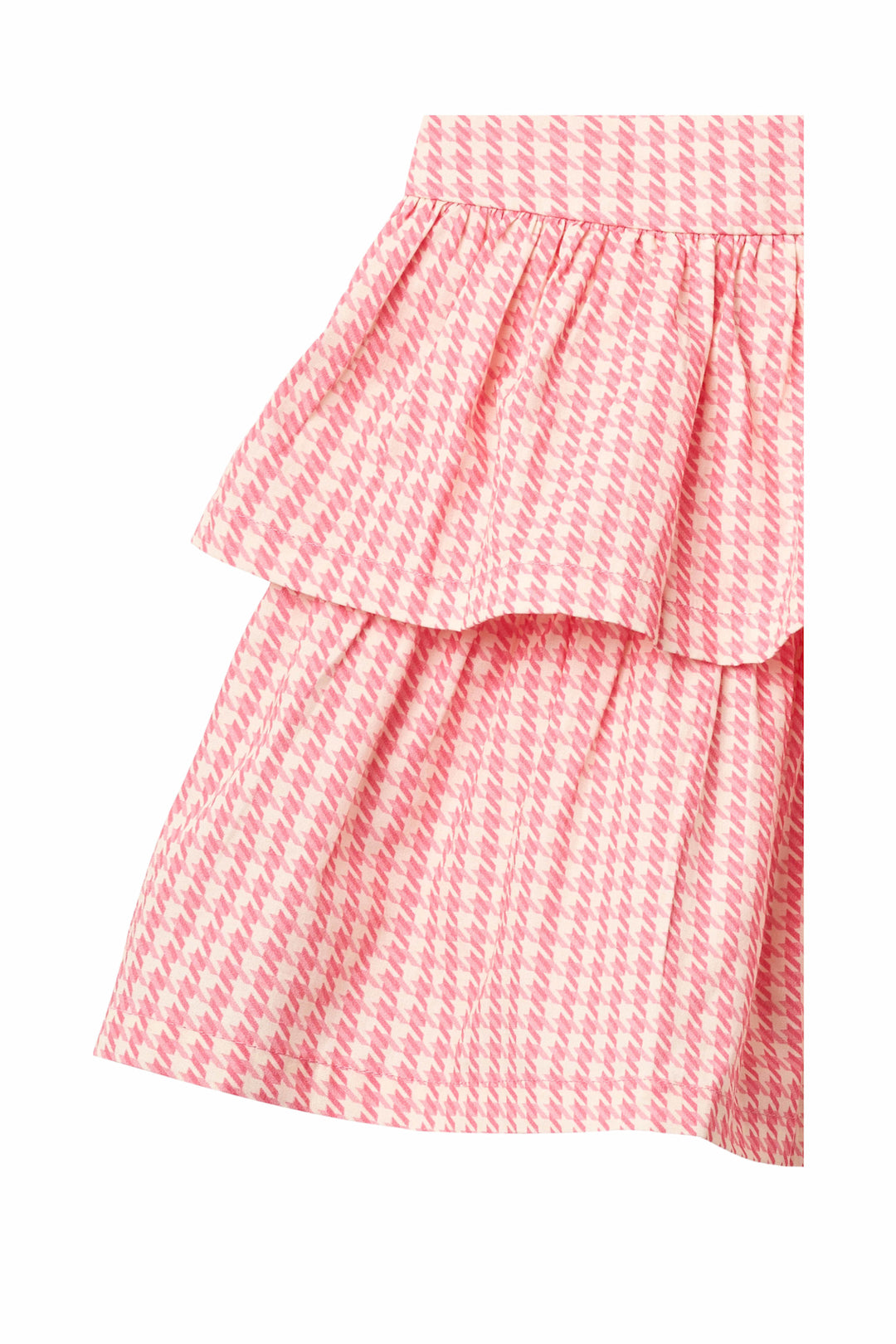 HOUNDSTOOTH DRESS W. BOW - PINK HOUNDSTOOTH MINI