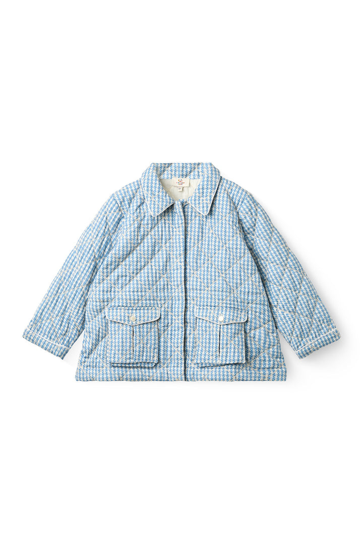 HOUNDSTOOTH QUILTED JACKET - BLUE HOUNDSTOOTH MINI