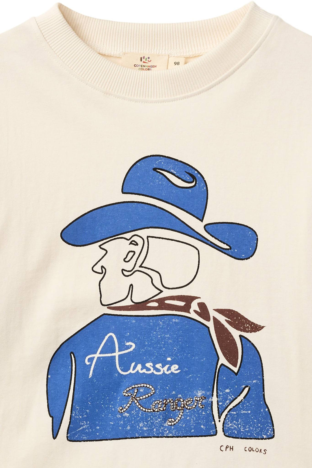 BOYS LS TEE W. AUSSIE RANGER PRINT - CREAM COMB.