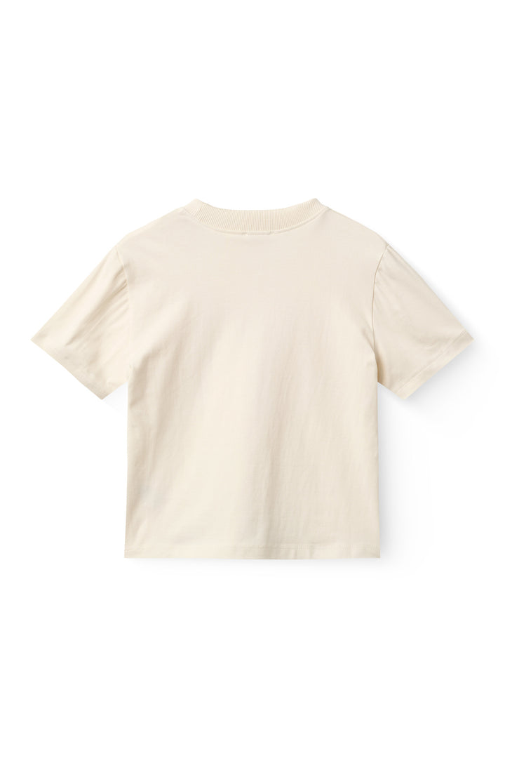 T-Shirt w. Embroidery - Cream Comb.