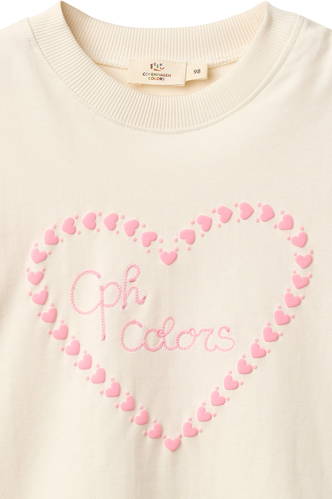 T-Shirt w. Embroidery - Cream Comb.