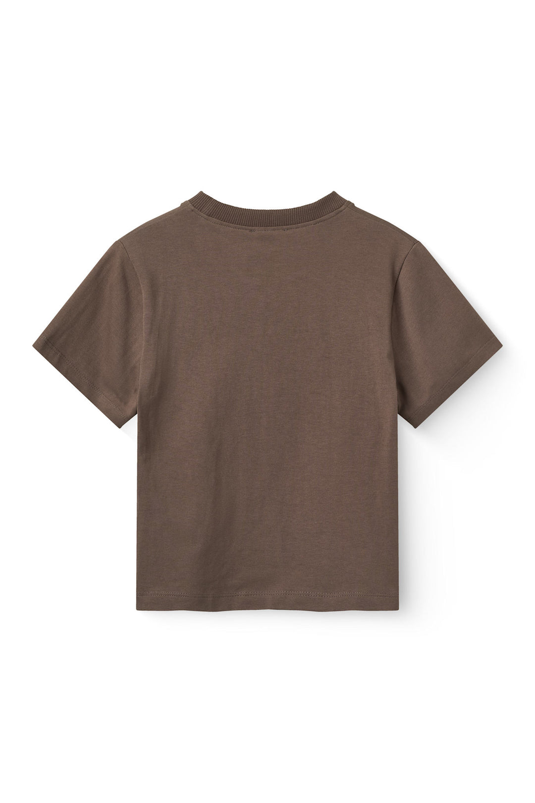 T-Shirt w. Embroidery - Dk. Brown