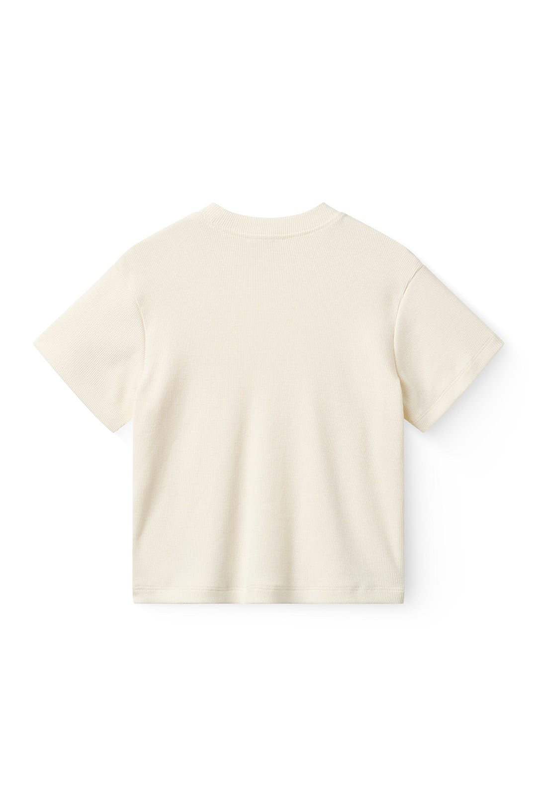 Modal Rib Tee SS w. Dropped Shoulder w. Rib Neck - Cream