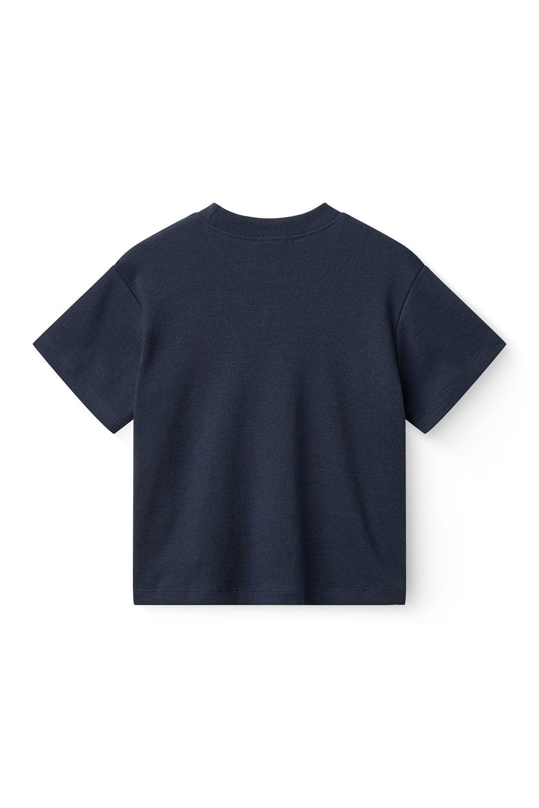 Modal Rib Tee SS w. Dropped Shoulder w. Rib Neck - Navy