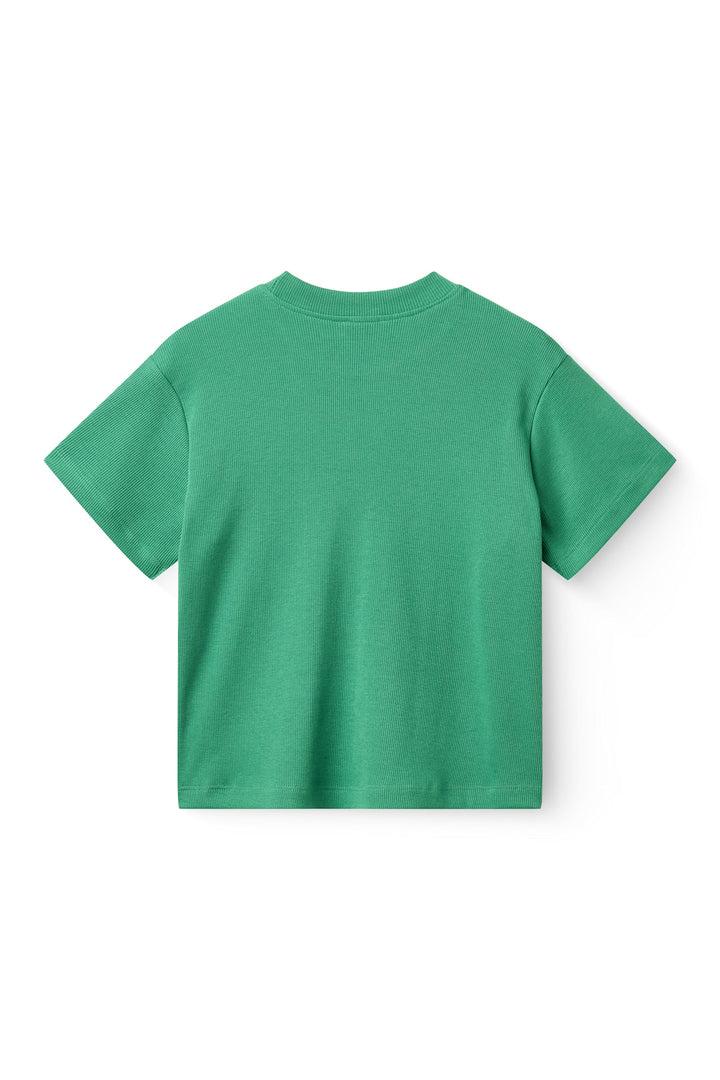 Modal Rib Tee SS w. Dropped Shoulder w. Rib Neck - Sharp Green