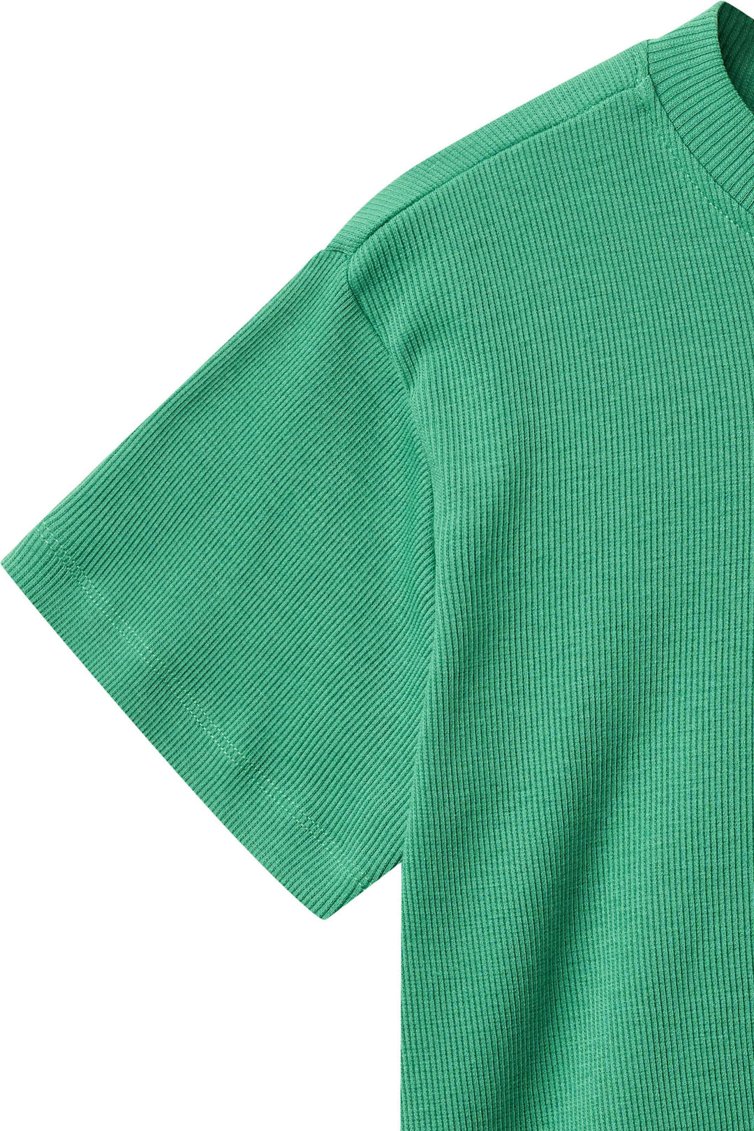 Modal Rib Tee SS w. Dropped Shoulder w. Rib Neck - Sharp Green