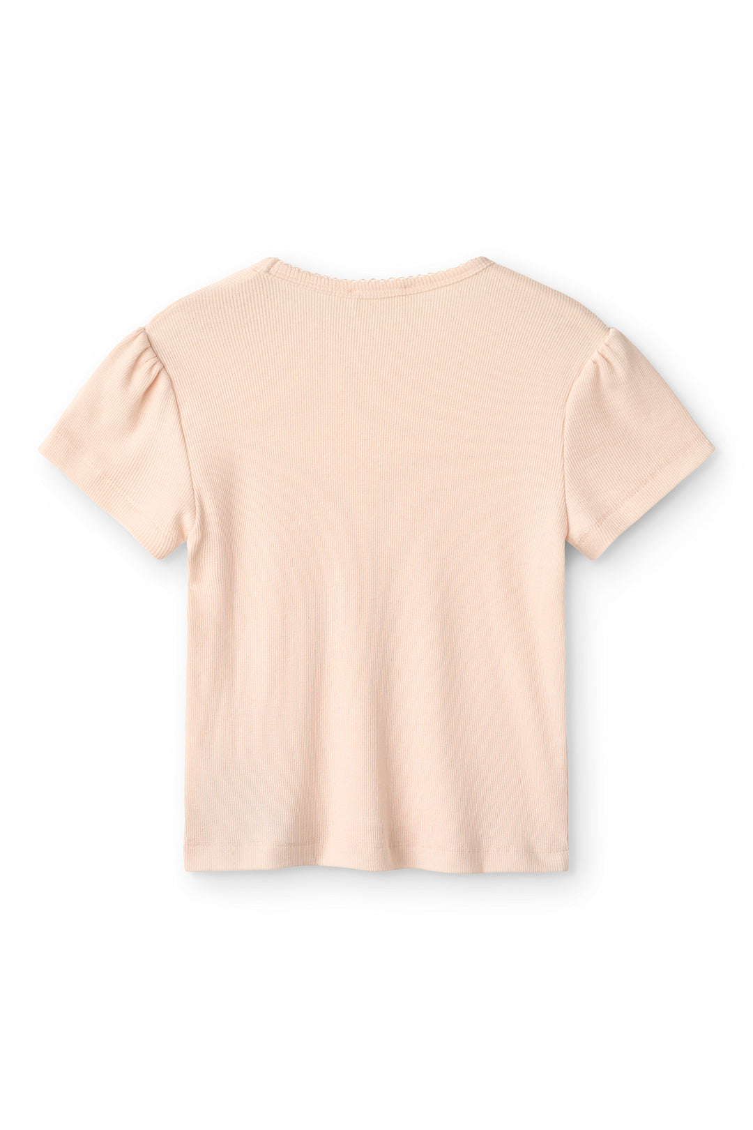 Modal Rib Tee SS w. Ruffle Sleeves - Dusty Rose
