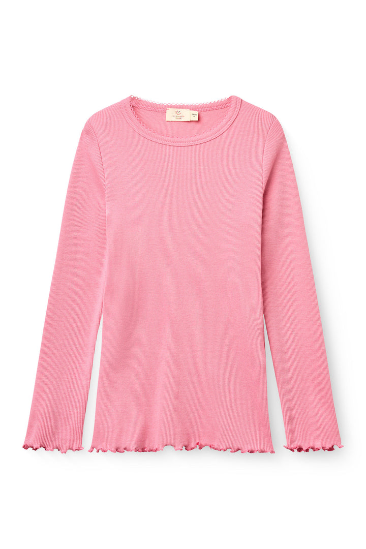 Modal Rib Tee w. Picot & LS - Blossom Pink