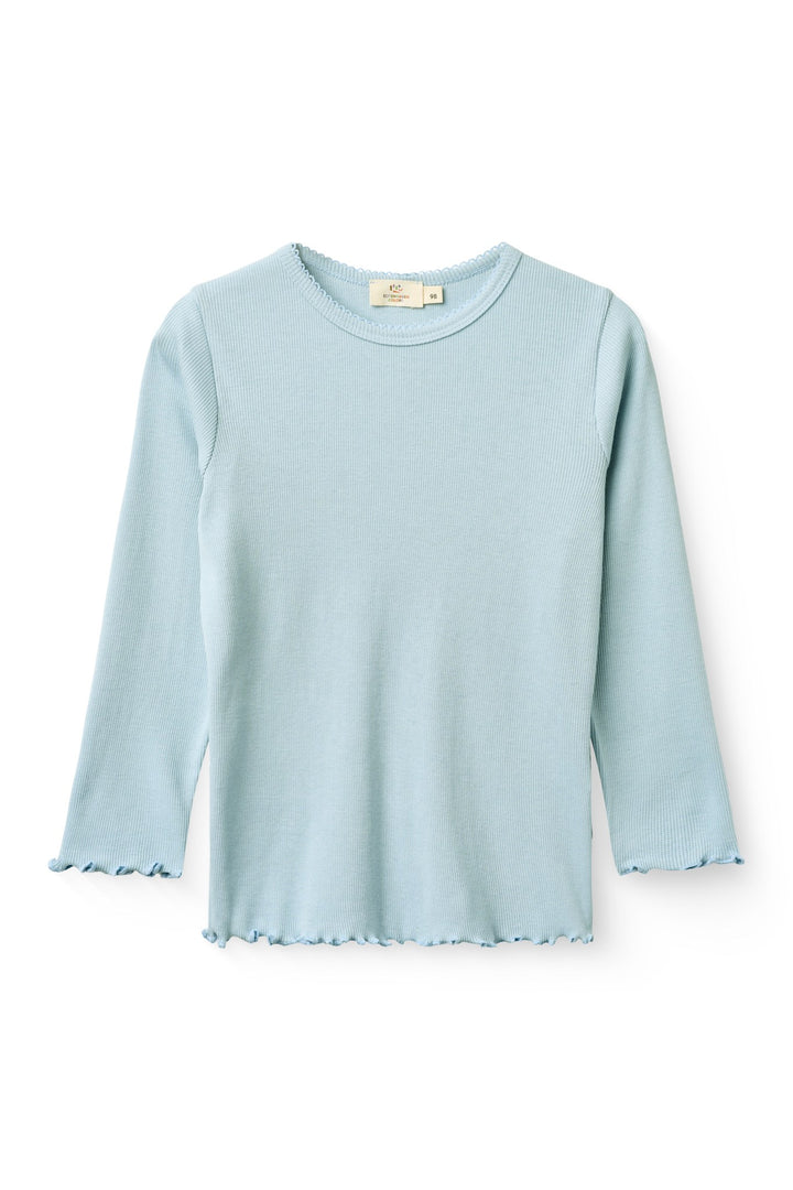 MODAL RIB LS TEE W. PICOT - DUSTY BLUE