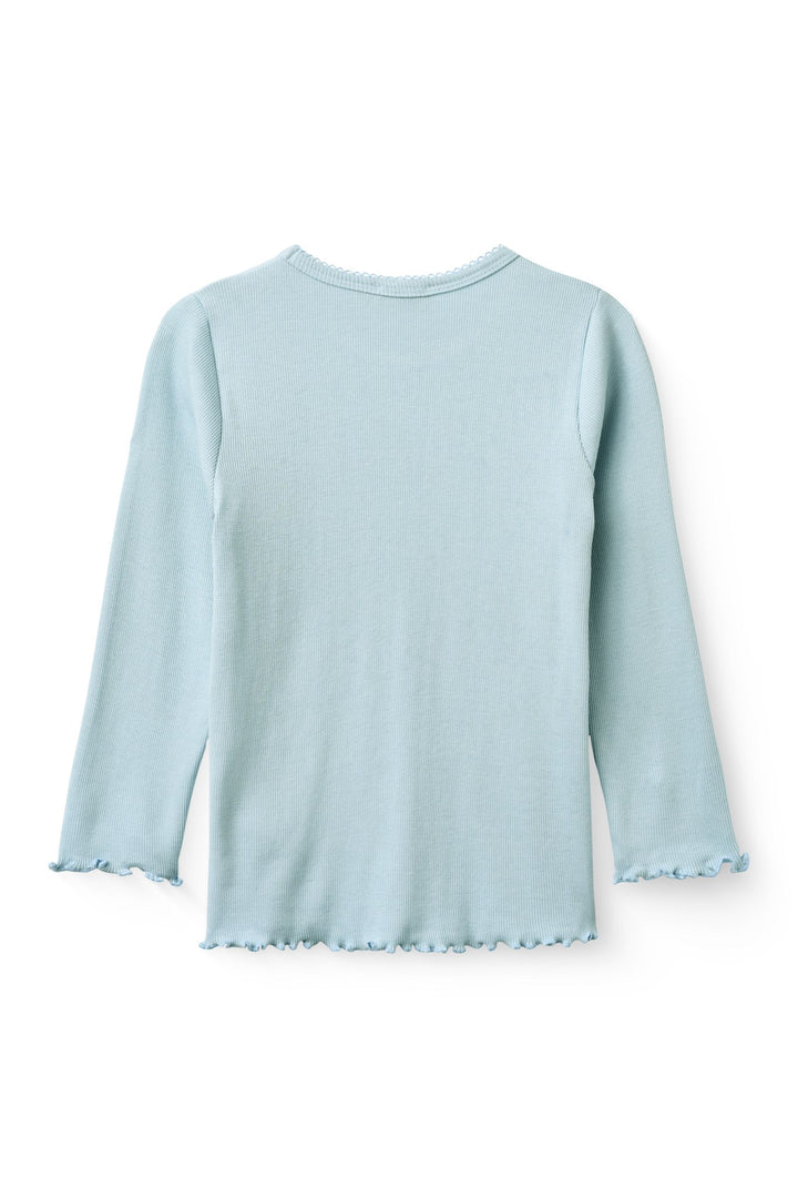 MODAL RIB LS TEE W. PICOT - DUSTY BLUE