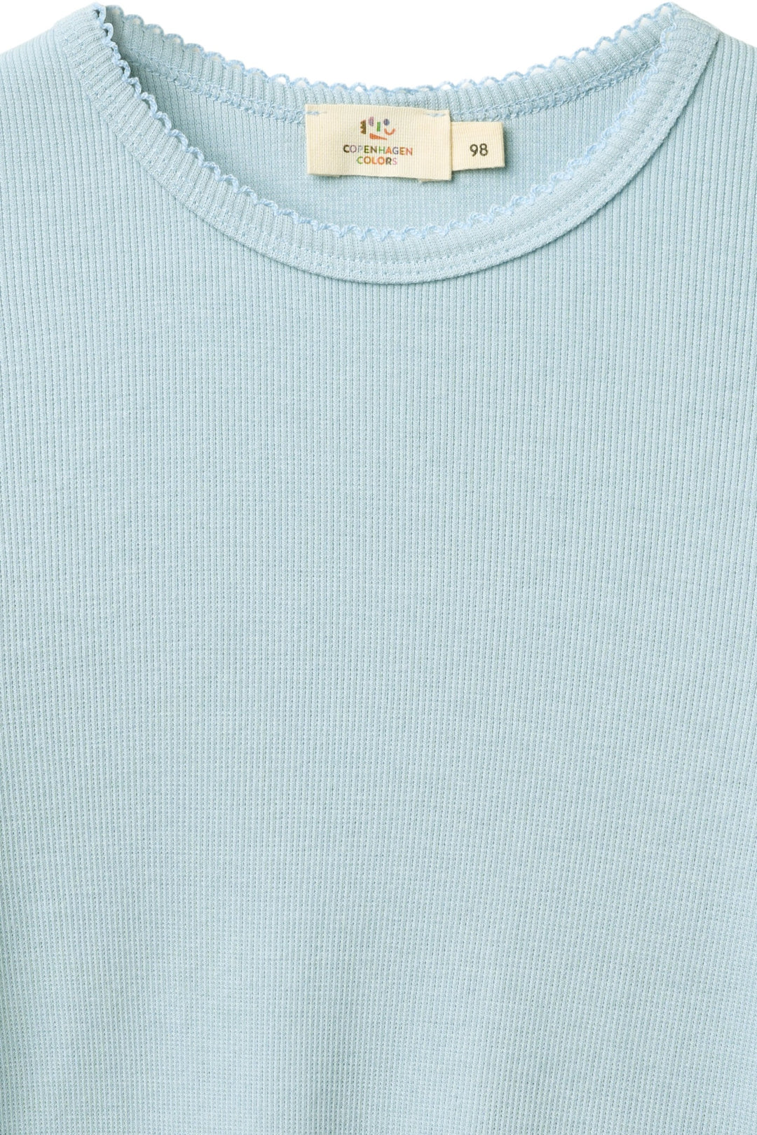 MODAL RIB LS TEE W. PICOT - DUSTY BLUE