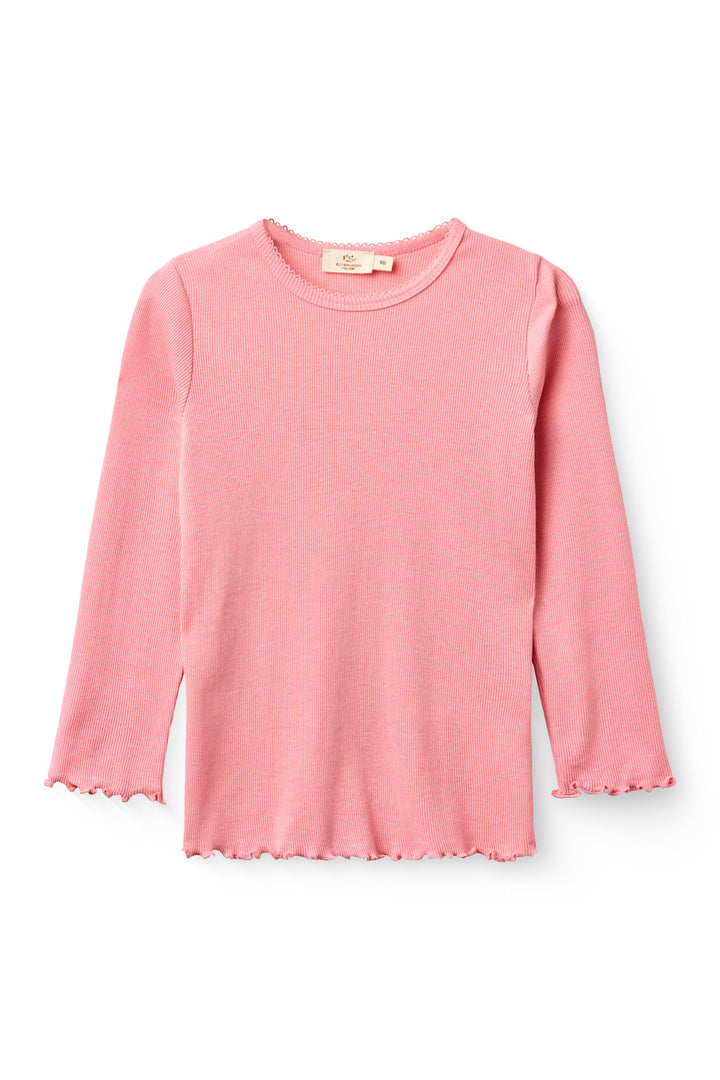 MODAL RIB LS TEE W. PICOT - PINK