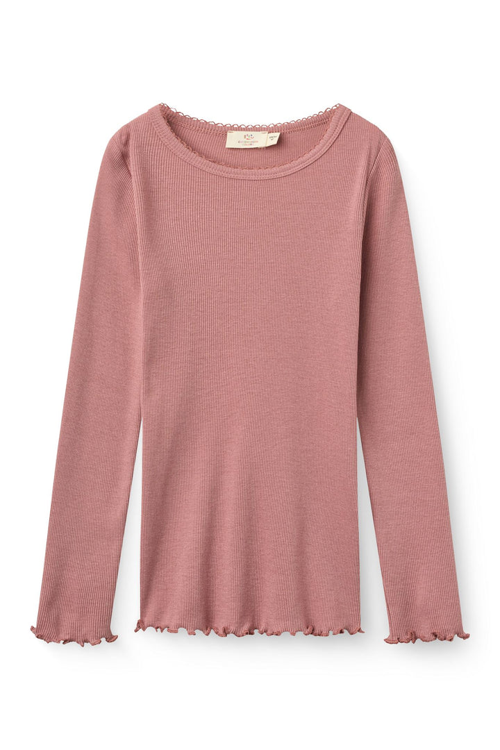Modal Rib Tee w. Picot & LS - Winter Rose