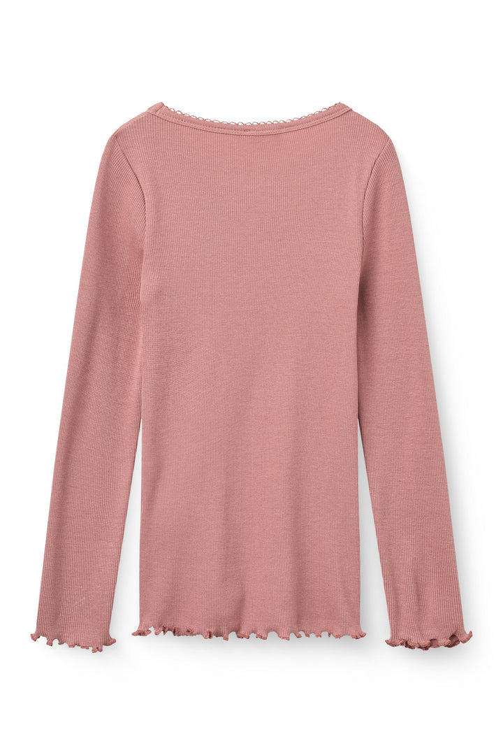 Modal Rib Tee w. Picot & LS - Winter Rose