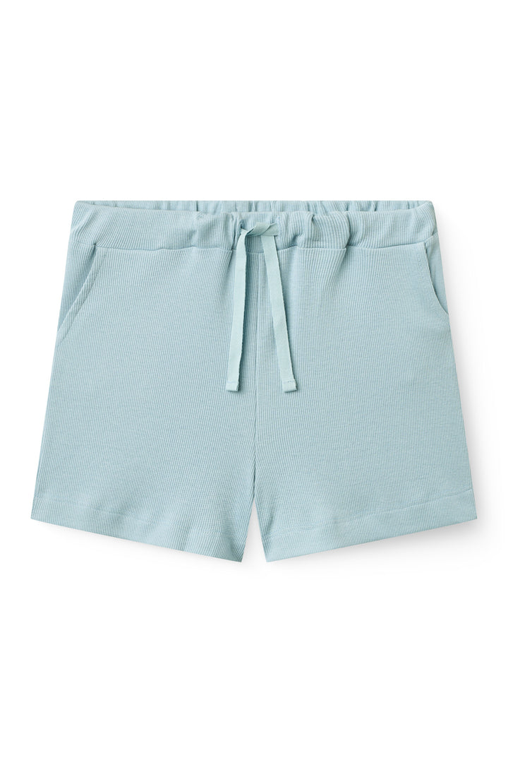 MODAL RIB SHORTS - DUSTY BLUE