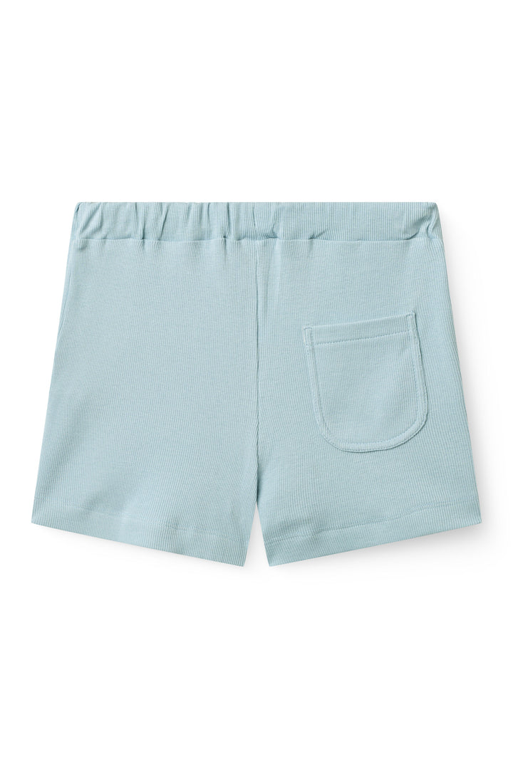 MODAL RIB SHORTS - DUSTY BLUE