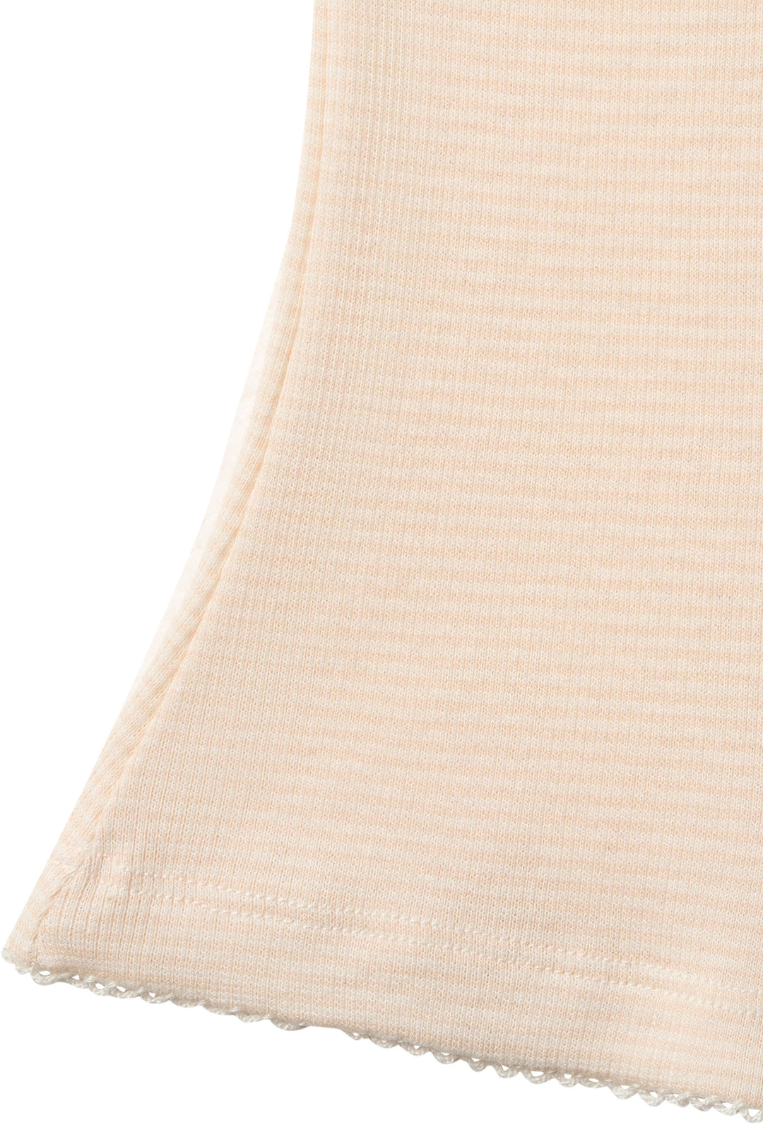 Stripe Modal Rib Flare Pant w. Picot & Bow - Dusty Rose Stripe