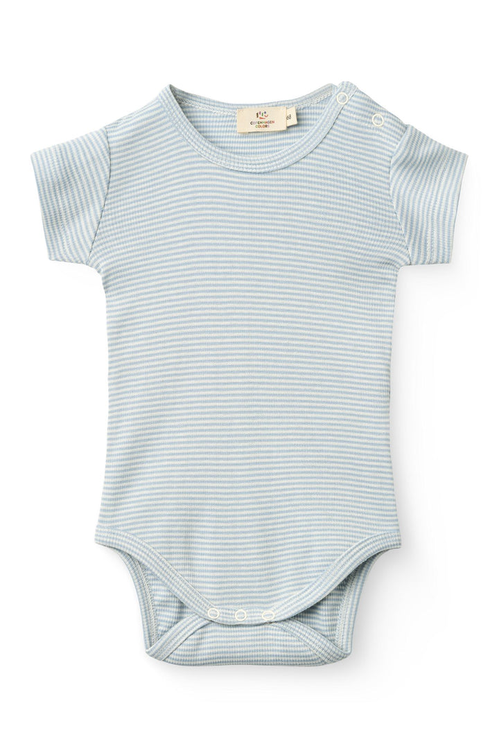 Stripe Modal RIb SS Body - Dusty Blue Stripe