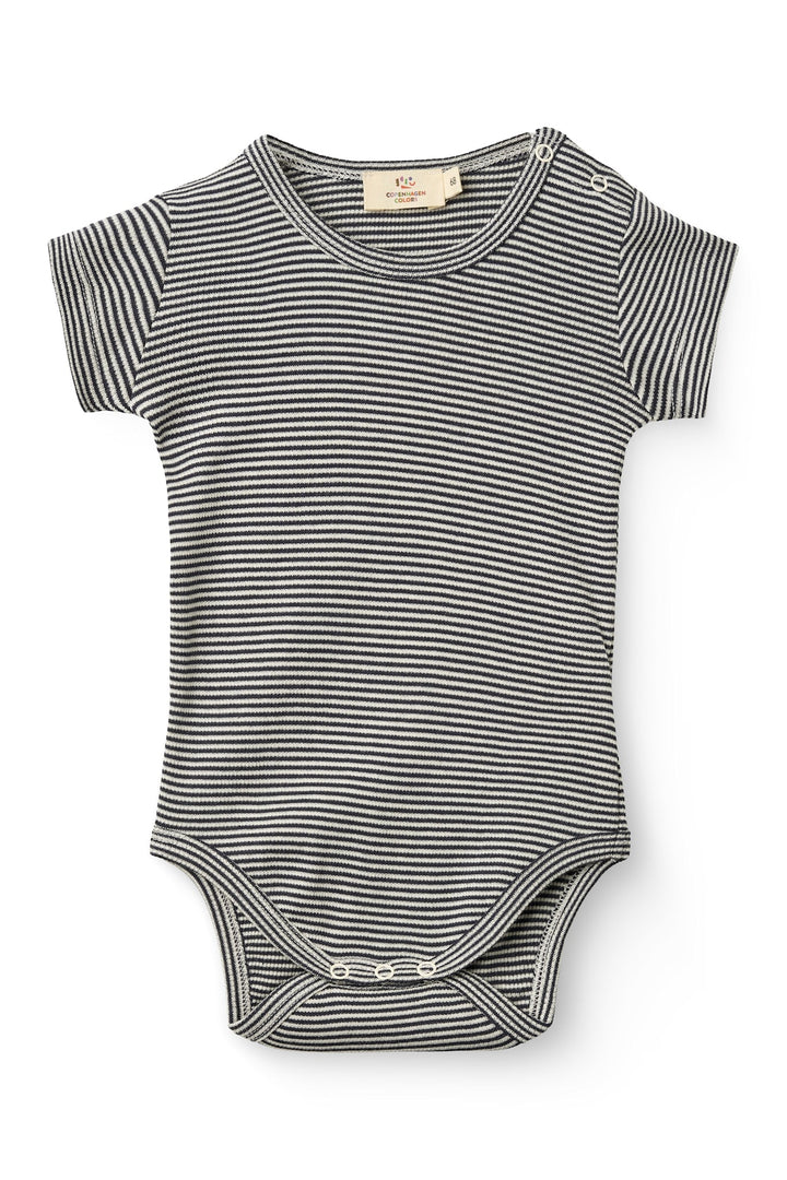Stripe Modal RIb SS Body - Navy Stripe