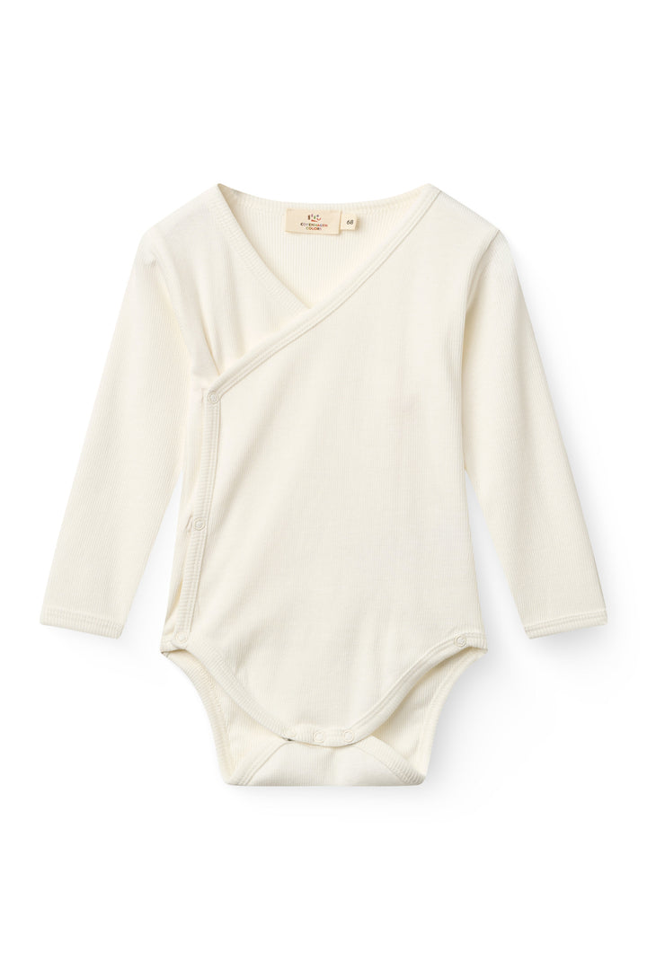 Modal Rib Cross Over Body w. Ls - Cream