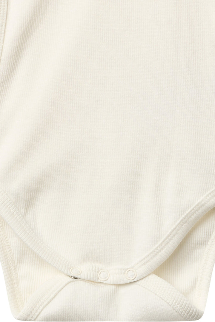 Modal Rib Cross Over Body w. Ls - Cream