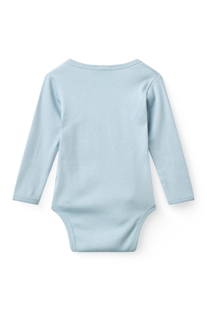 Modal Rib Cross Over Body w. Ls - Dusty Blue