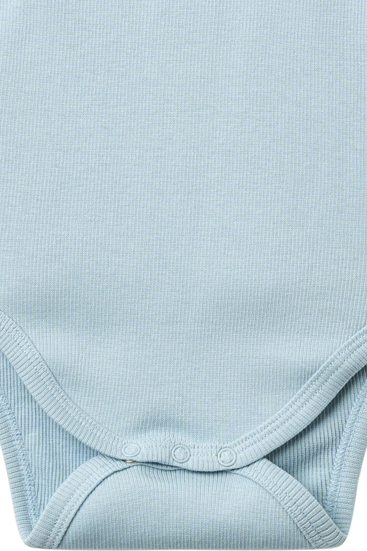 Modal Rib Cross Over Body w. Ls - Dusty Blue
