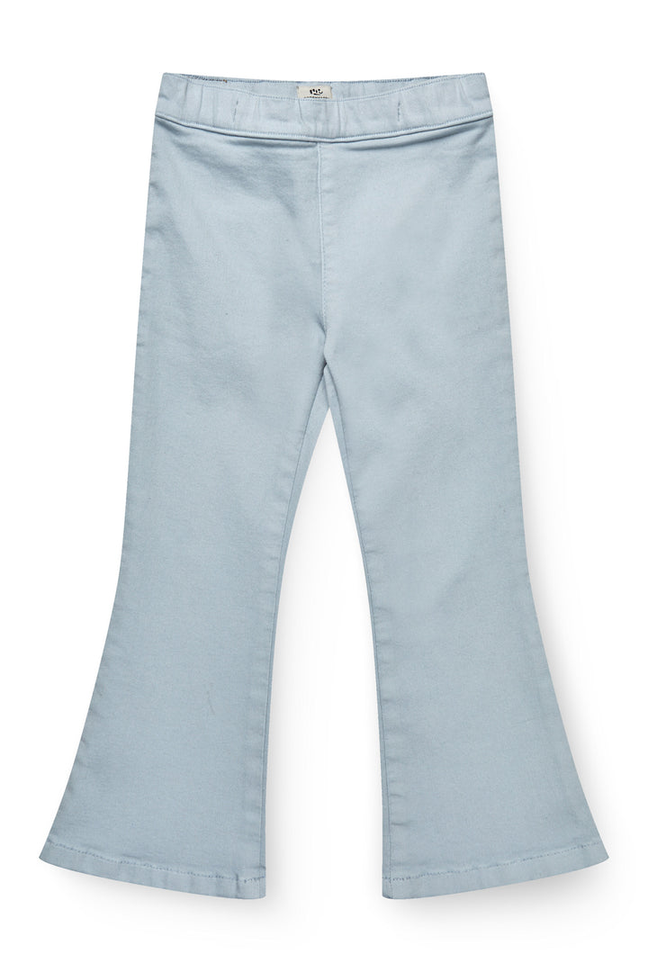 Jeggings Solid w. Flare - Dusty Blue