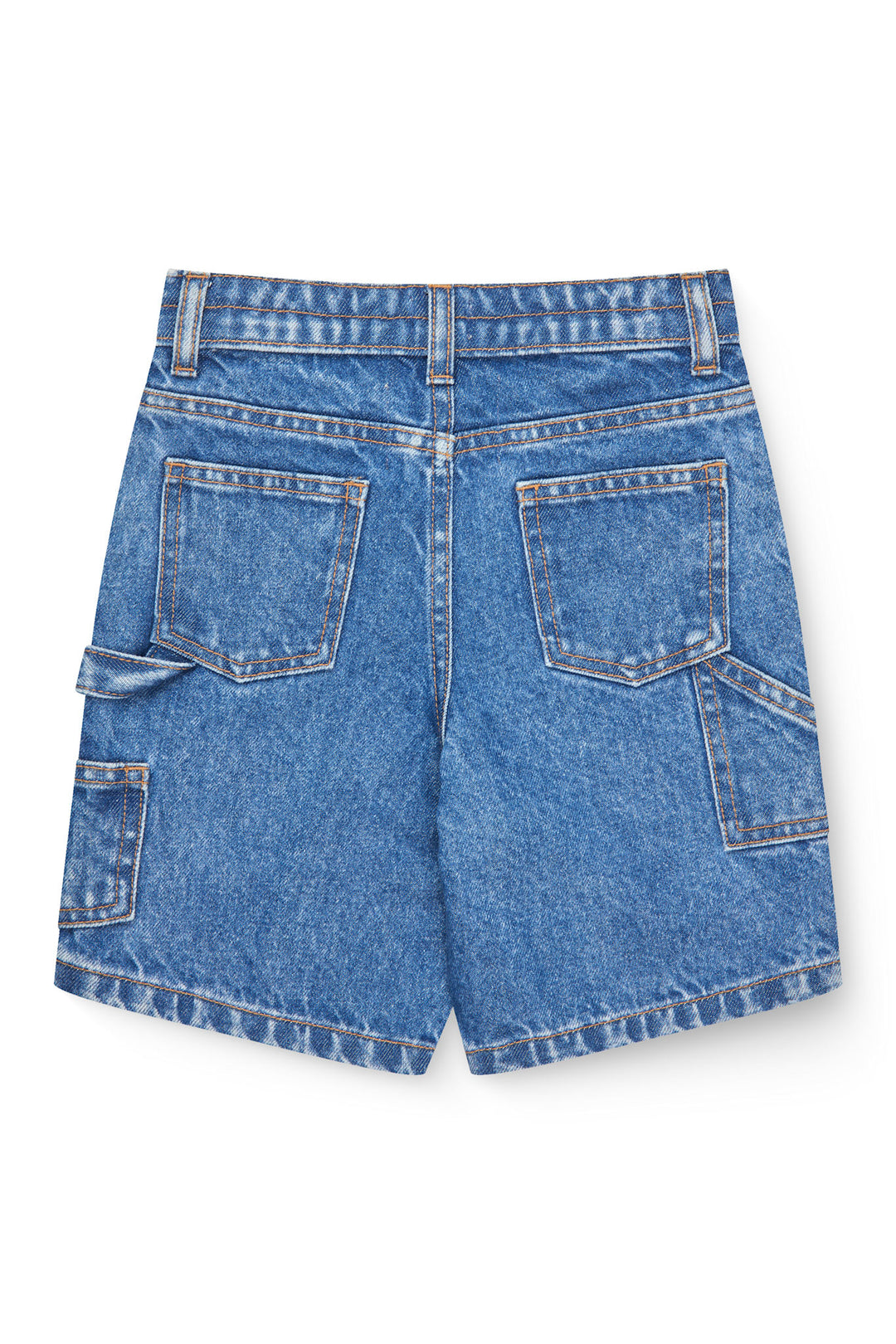 DENIM CARGO SHORTS - INDIGO BLUE WASHED