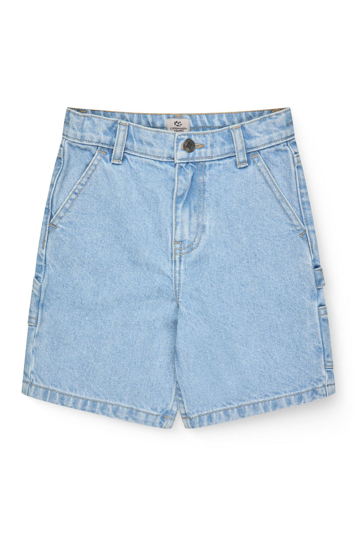 DENIM CARGO SHORTS - LT BLUE INDIGO WASHED