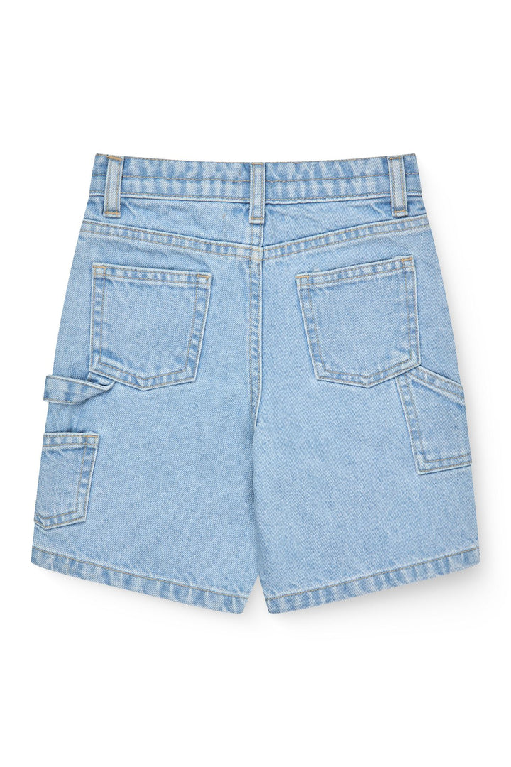 DENIM CARGO SHORTS - LT BLUE INDIGO WASHED