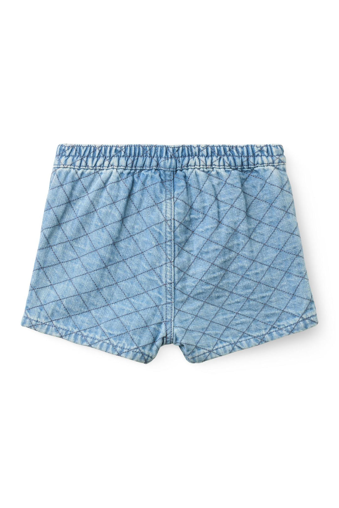 Organic Quilted Denim Shorts - Lt. Washed Blue Quilt
