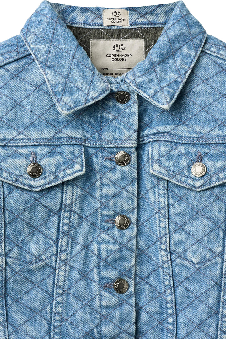ORGANIC QUILTED DENIM JACKET - LT. WASHED BLUE QUILT