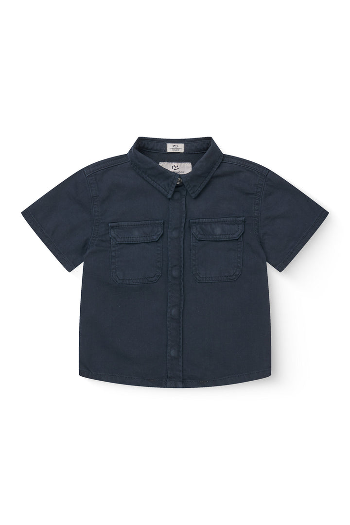Twill Safari Shirt SS - Navy