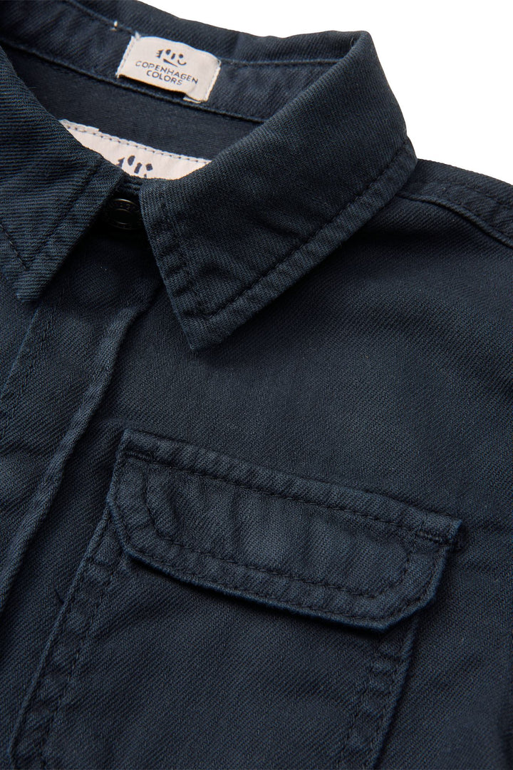 Twill Safari Shirt SS - Navy