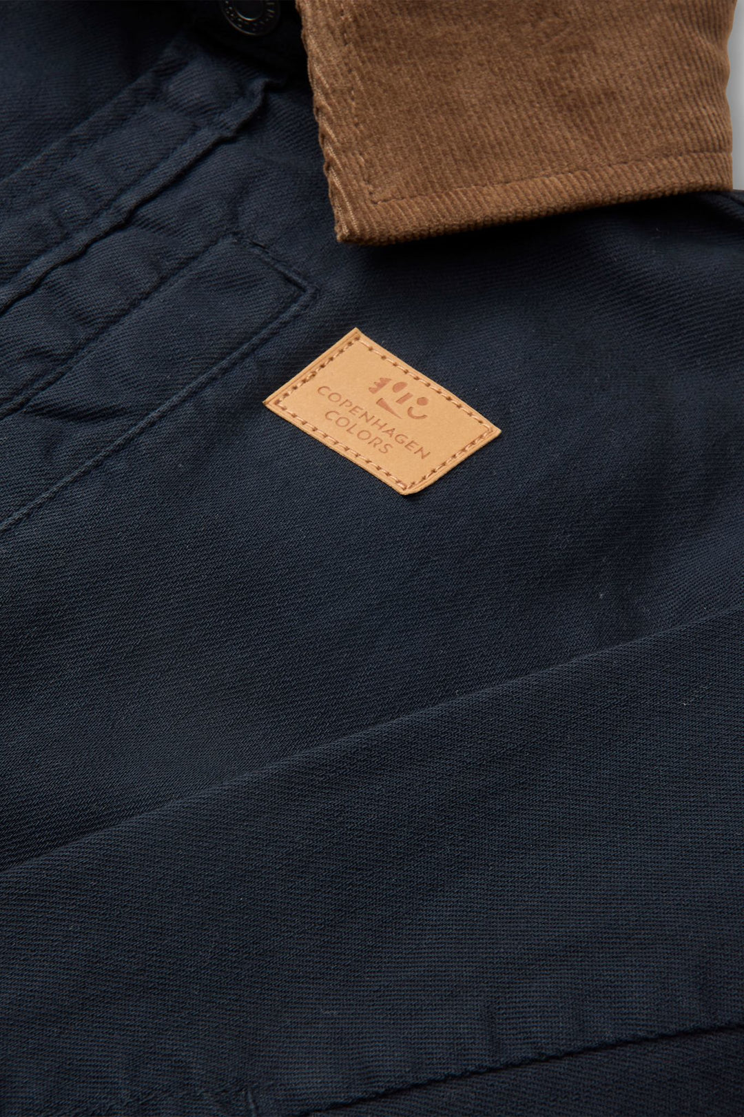 TWILL JACKET W. CORDUROY COLLAR - NAVY COMB