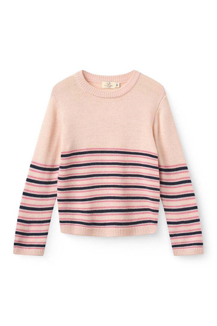 Striped Merino Sweater - Soft Pink Comb.