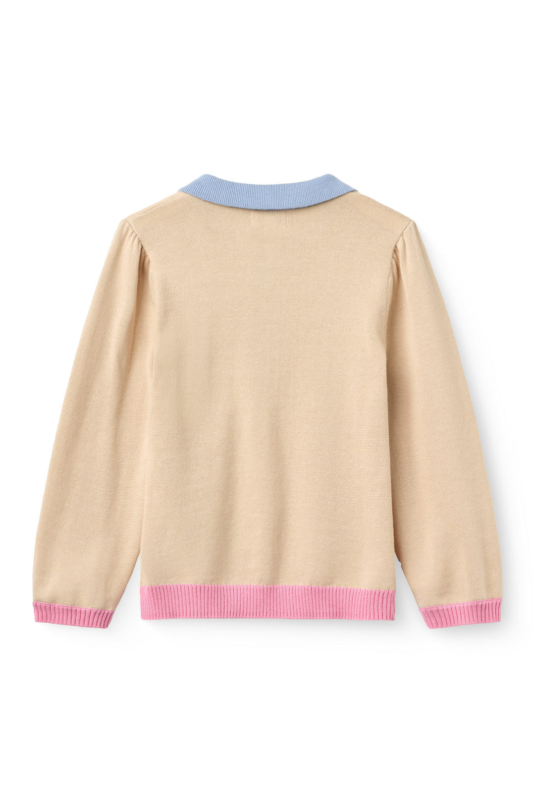 Polo Ls. w. Embroidery - BEIGE MOON COMB