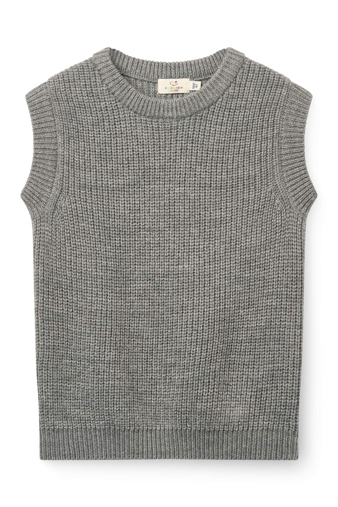 Merino Rib Vest - Grey Melange