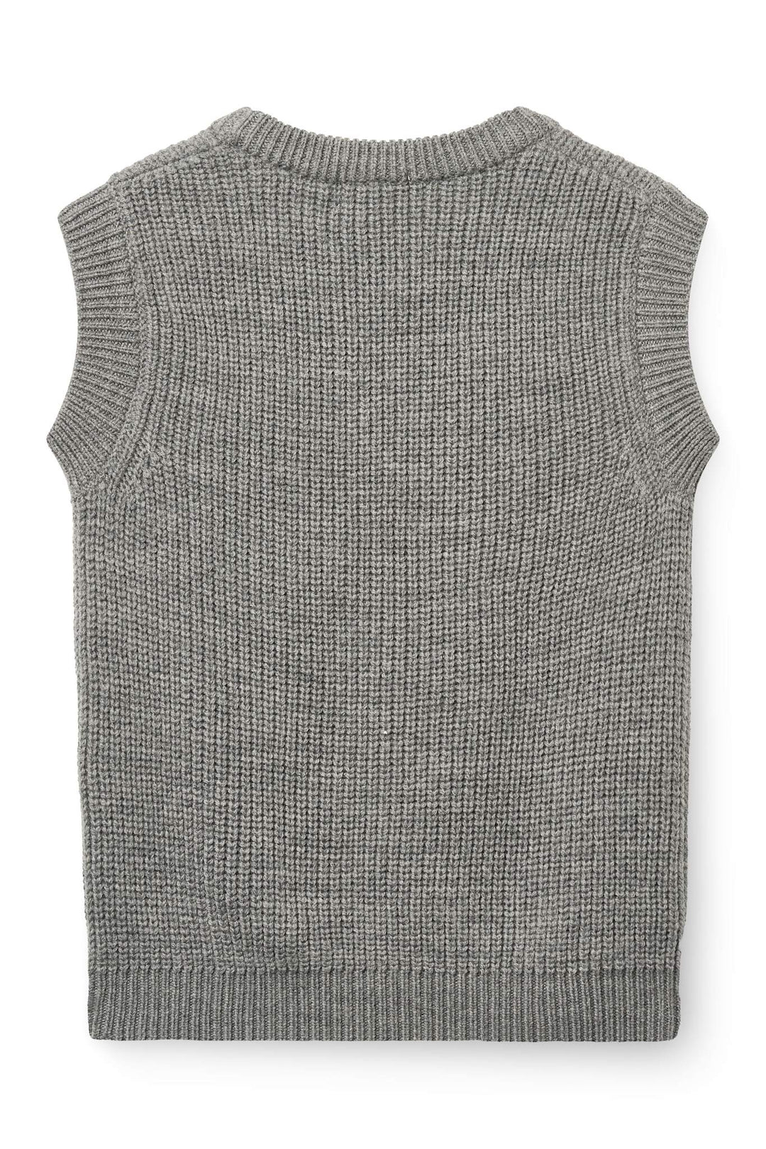 Merino Rib Vest - Grey Melange