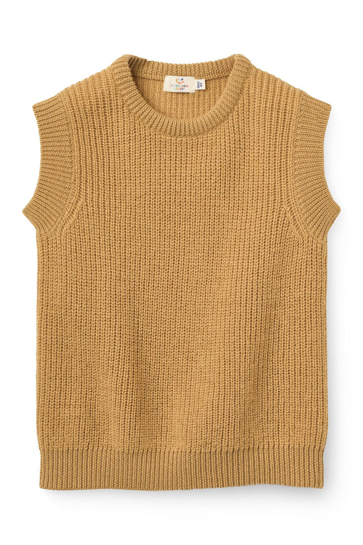 Merino Rib Vest - Mustard
