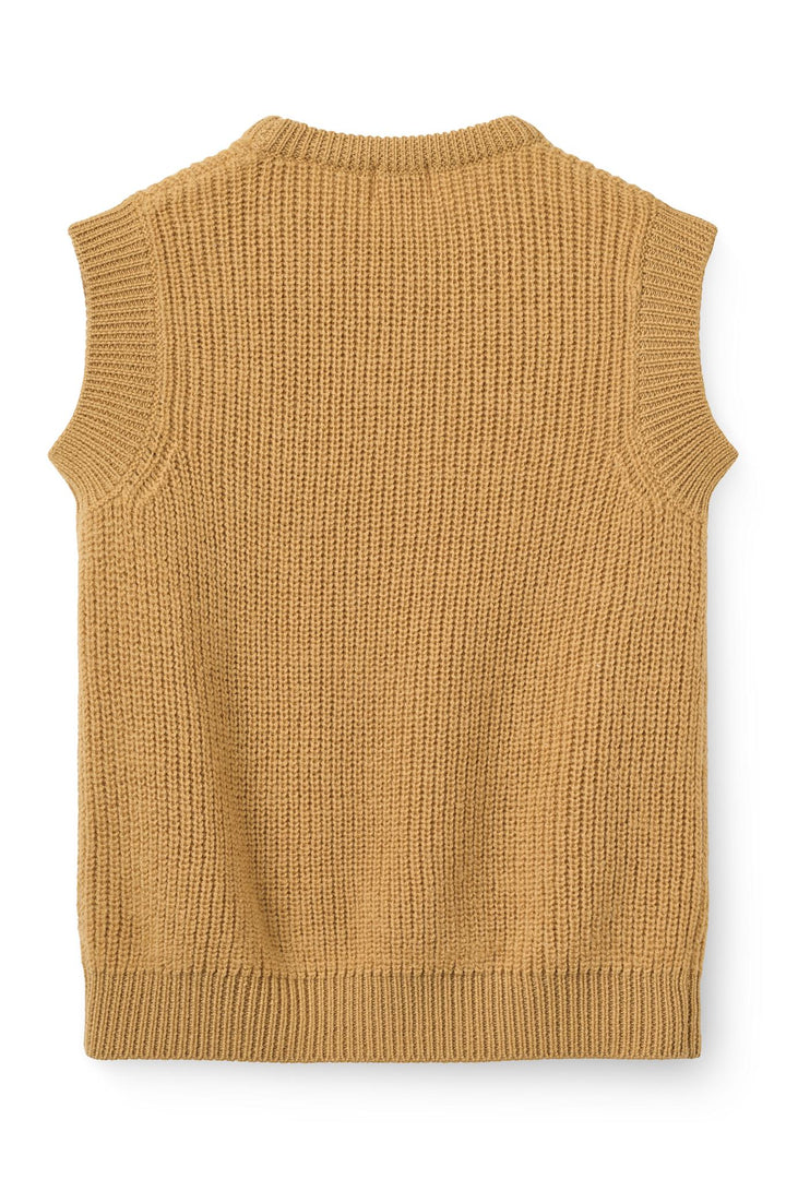 Merino Rib Vest - Mustard