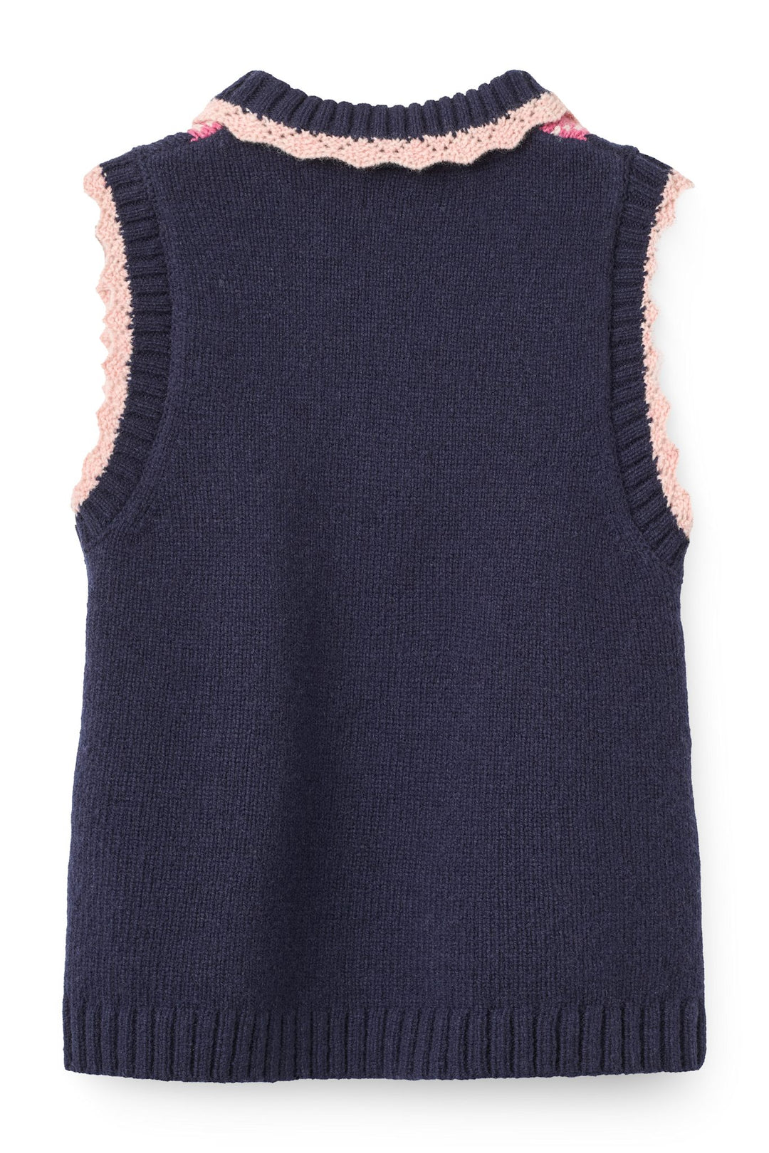 Argyle Vest w. Deco - Navy/Soft Pink/Blossom Pink Comb.