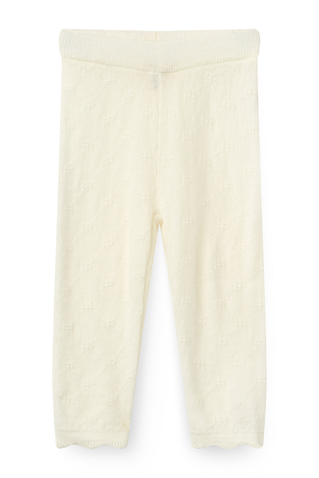 2-Pack Knitted Pointelle Cross-Over Body w. Scallop Edge & Leggings - White