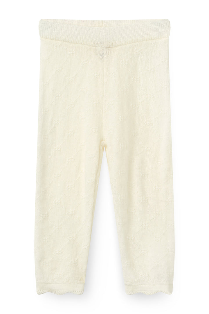 2-Pack Knitted Pointelle Cross-Over Body w. Scallop Edge & Leggings - White