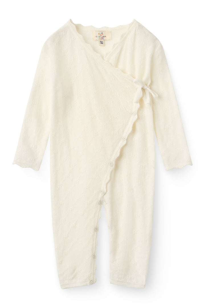 Lt. Knitted Full Body w. Scallop Edge - White