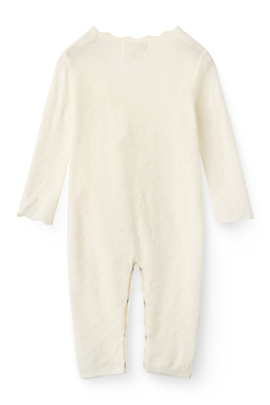 Lt. Knitted Full Body w. Scallop Edge - White