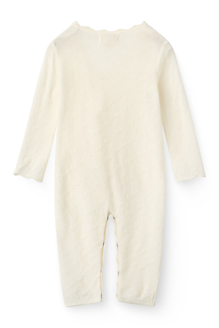 Lt. Knitted Full Body w. Scallop Edge - White
