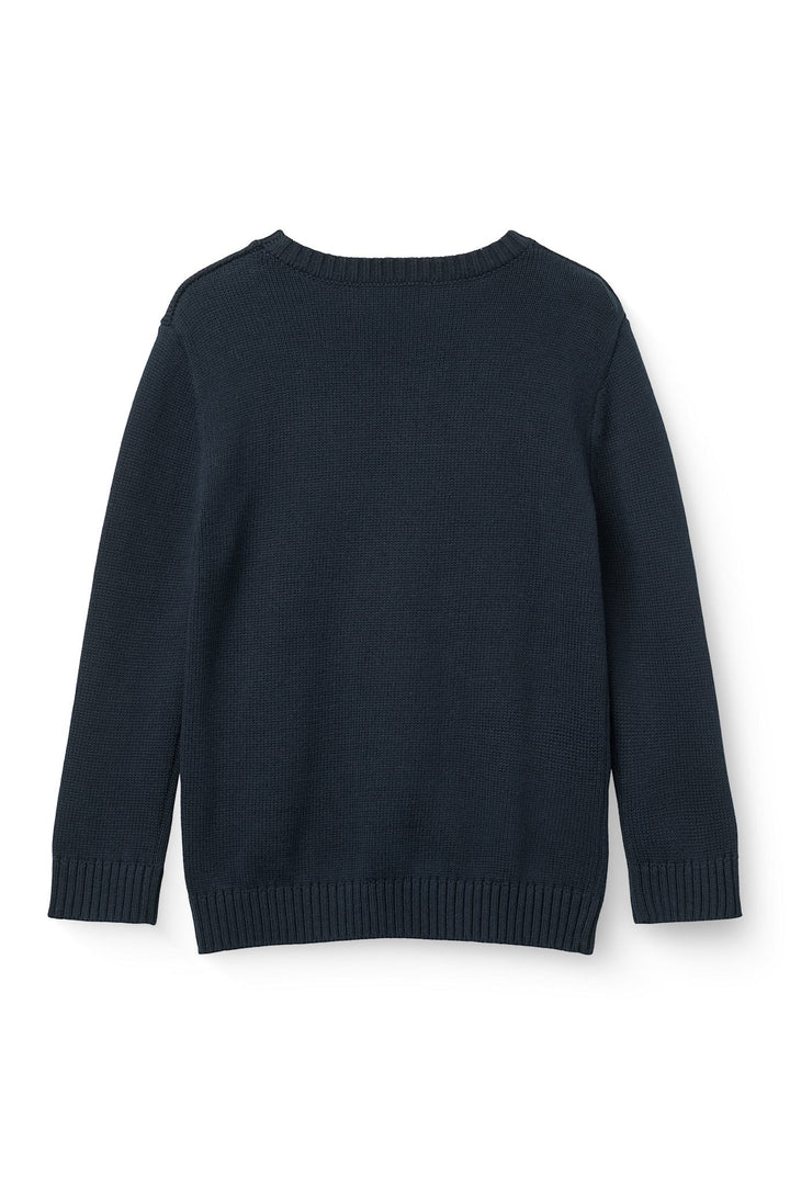 Sweater w. Icon - Navy Rocket Comb.