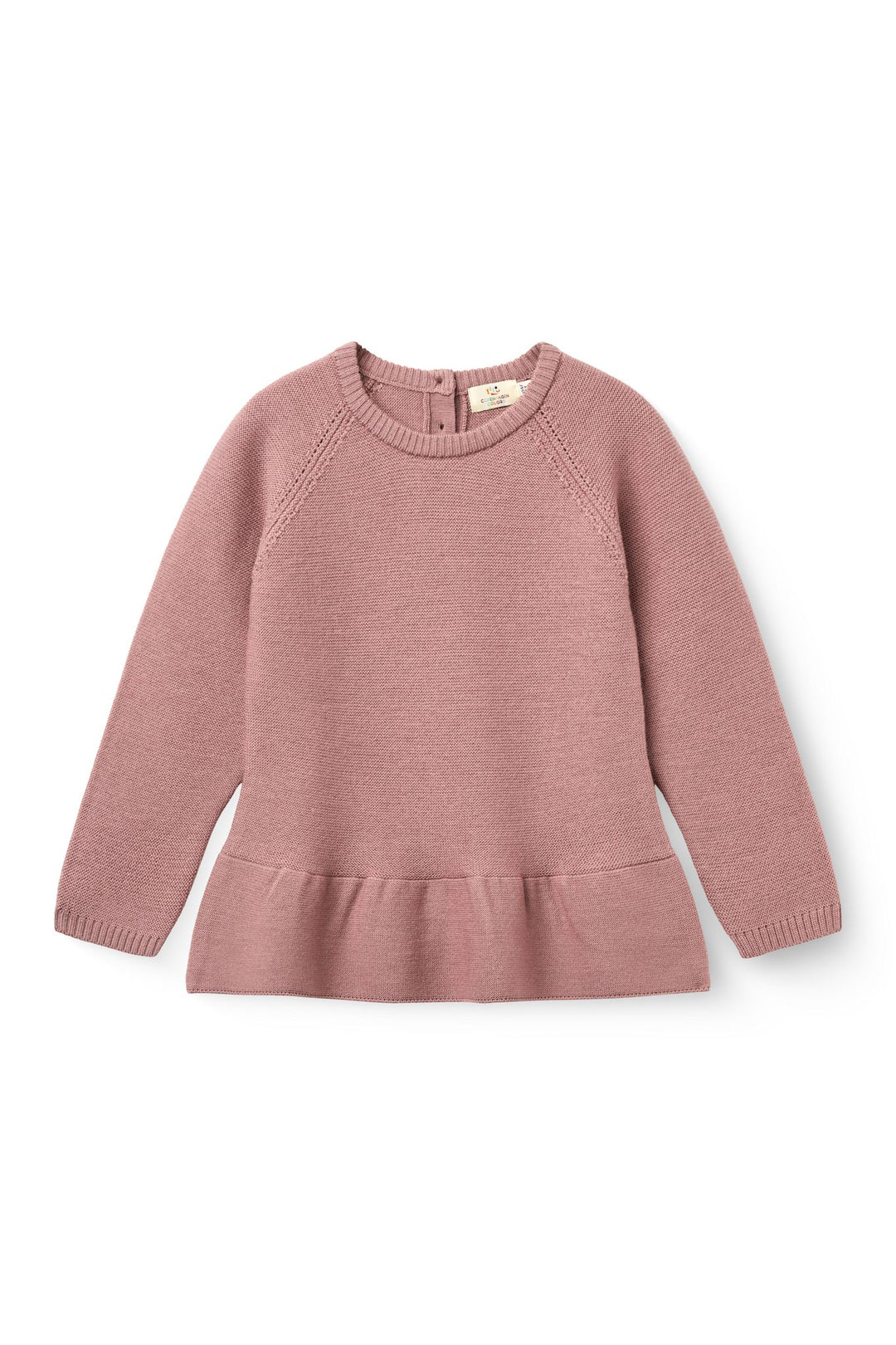 Merino Knitted Frill Blouse - Winter Rose